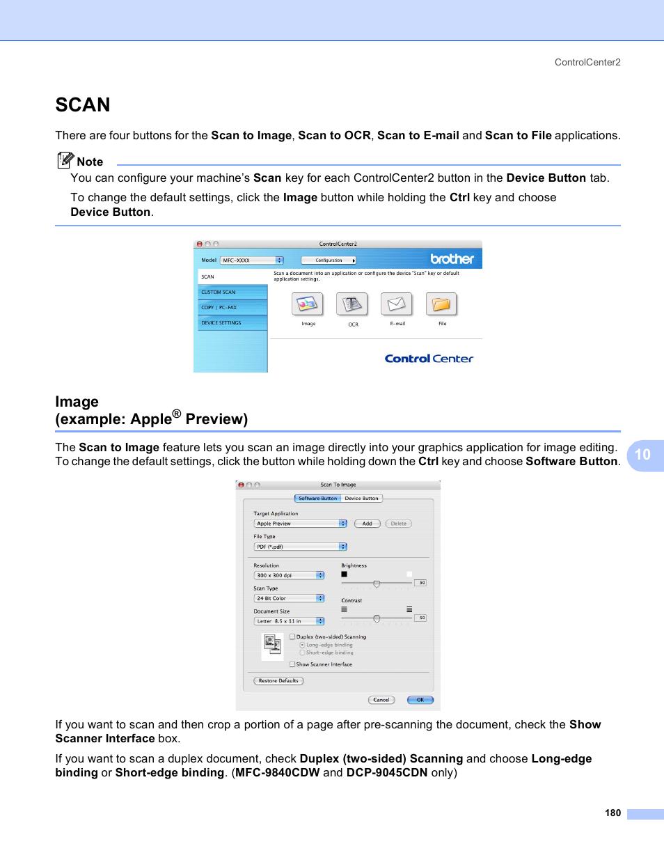 Scan, Image (example: apple® preview), Image (example: apple | Preview) | Brother DCP-9045CDN User Manual | Page 187 / 217