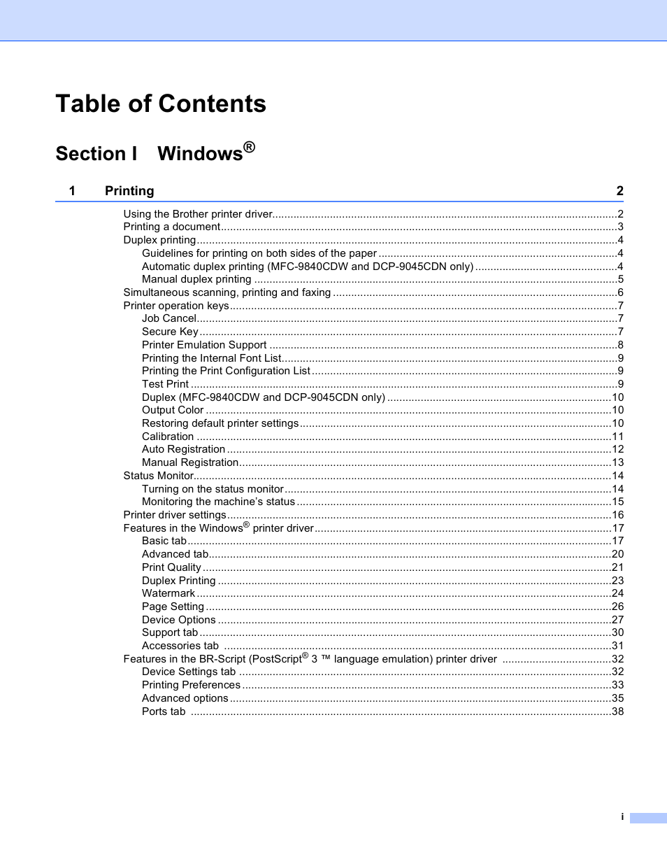 Brother DCP-9045CDN User Manual | Page 2 / 217