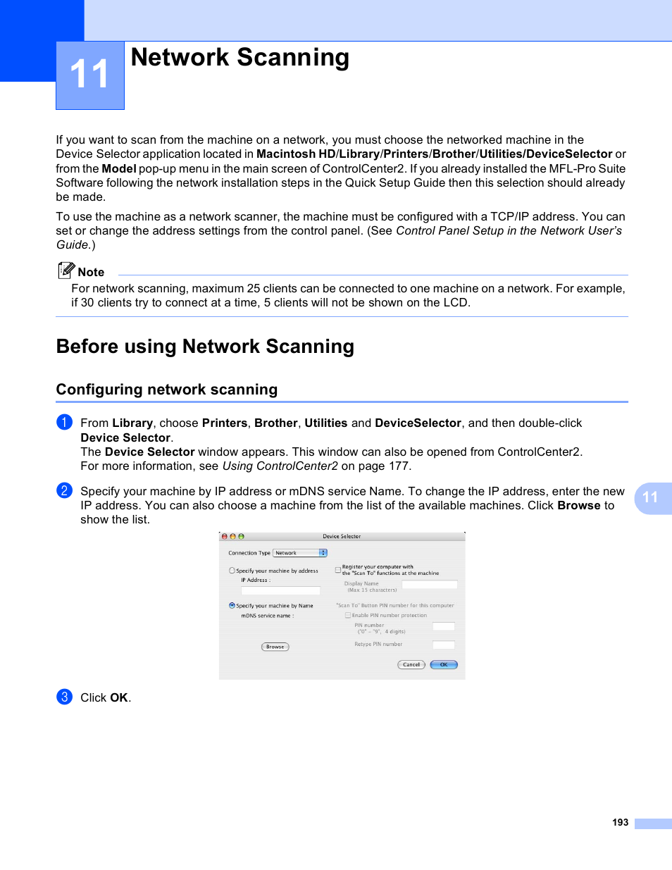 11 network scanning, Before using network scanning, Configuring network scanning | Network scanning | Brother DCP-9045CDN User Manual | Page 200 / 217