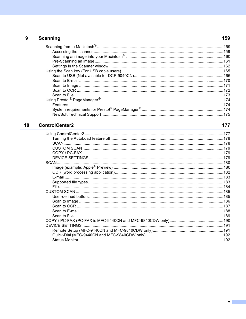 Brother DCP-9045CDN User Manual | Page 6 / 217