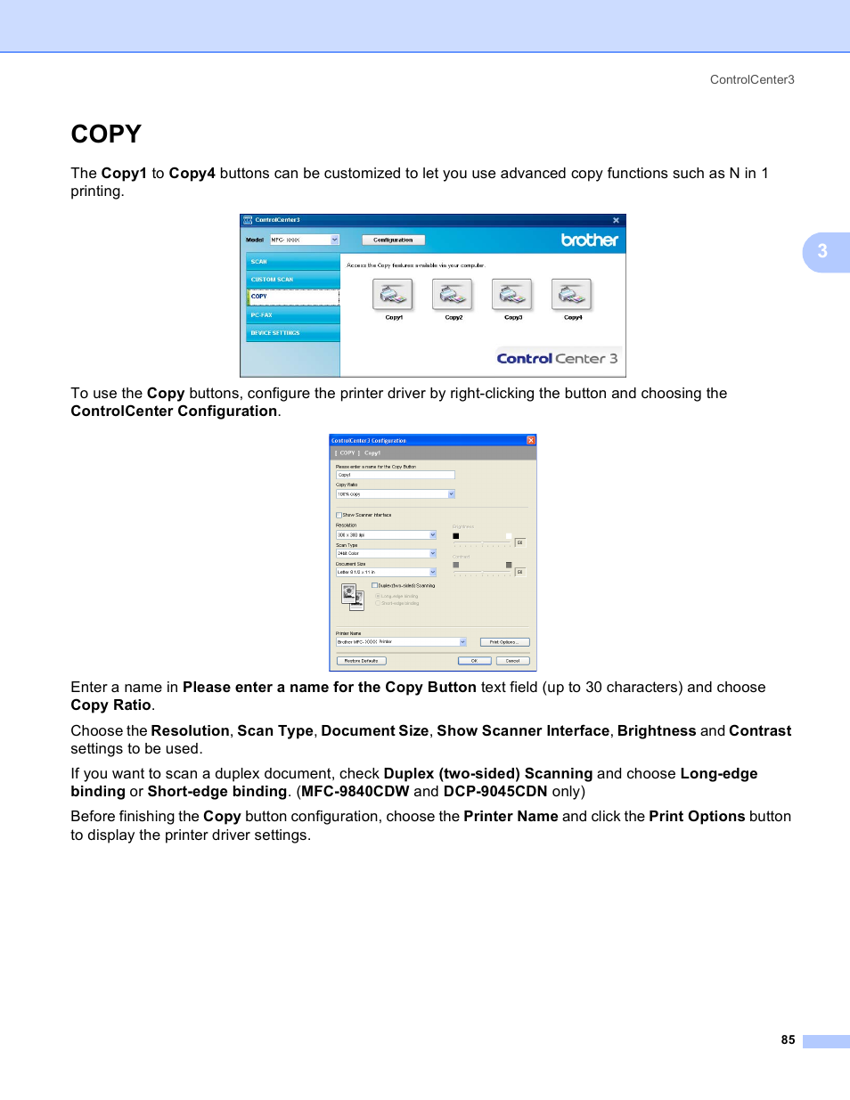 Copy | Brother DCP-9045CDN User Manual | Page 92 / 217