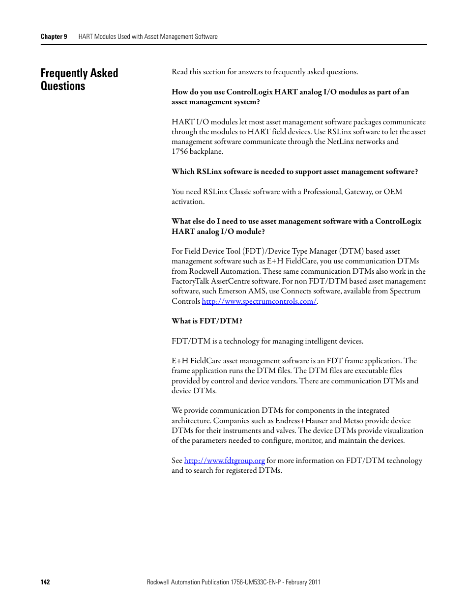 Frequently asked questions | Rockwell Automation 1756-OF8H ControlLogix HART Analog I/O Modules User Manual | Page 142 / 228