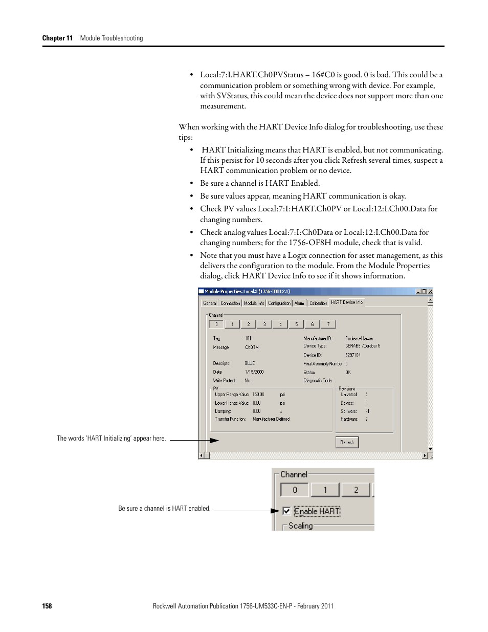 Rockwell Automation 1756-OF8H ControlLogix HART Analog I/O Modules User Manual | Page 158 / 228
