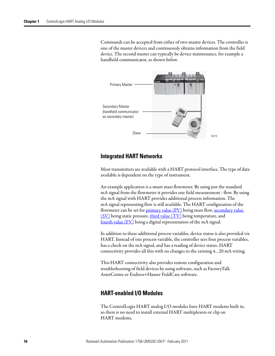 Integrated hart networks hart-enabled i/o modules, Integrated hart networks, Hart-enabled i/o modules | Rockwell Automation 1756-OF8H ControlLogix HART Analog I/O Modules User Manual | Page 16 / 228