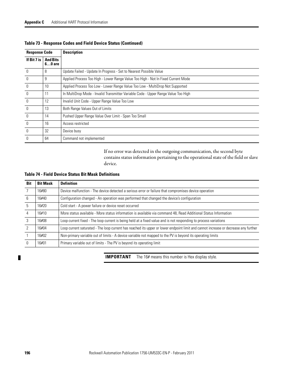 Rockwell Automation 1756-OF8H ControlLogix HART Analog I/O Modules User Manual | Page 196 / 228