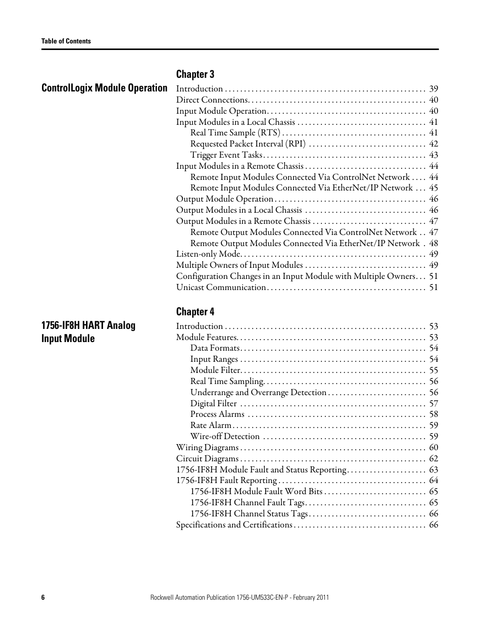 Rockwell Automation 1756-OF8H ControlLogix HART Analog I/O Modules User Manual | Page 6 / 228