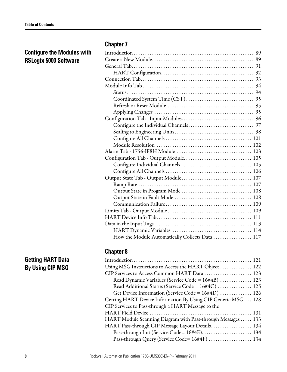Rockwell Automation 1756-OF8H ControlLogix HART Analog I/O Modules User Manual | Page 8 / 228