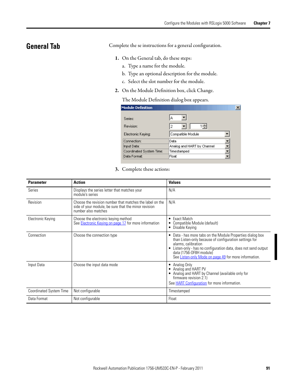 General tab | Rockwell Automation 1756-OF8H ControlLogix HART Analog I/O Modules User Manual | Page 91 / 228