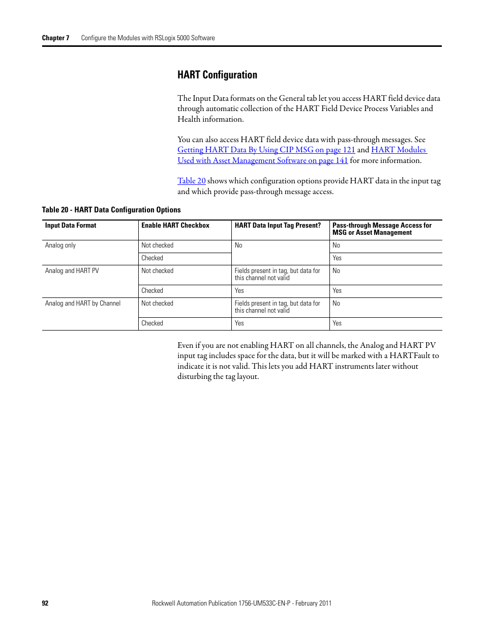 Hart configuration | Rockwell Automation 1756-OF8H ControlLogix HART Analog I/O Modules User Manual | Page 92 / 228