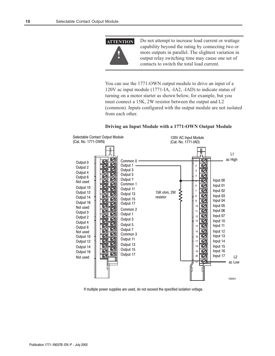 Rockwell Automation 1771-OWN Selectable Contact Installation Instructions User Manual | Page 10 / 16