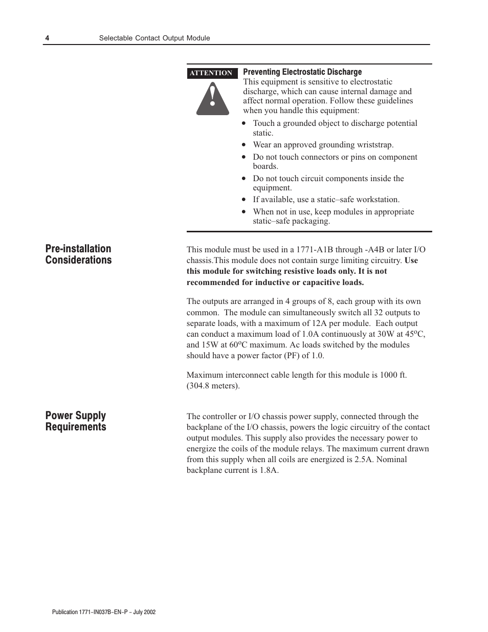 Rockwell Automation 1771-OWN Selectable Contact Installation Instructions User Manual | Page 4 / 16