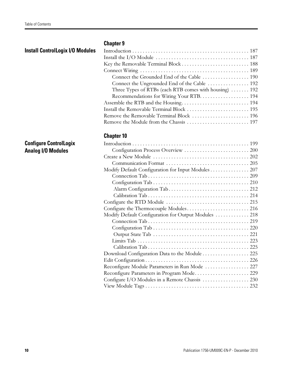 Rockwell Automation 1756-XXXX ControlLogix Analog I/O Modules User Manual | Page 10 / 401