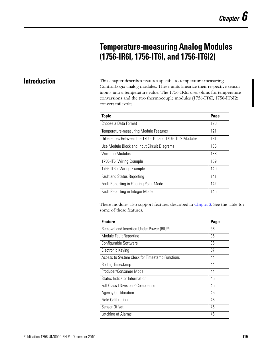 Introduction, Chapter 6, Chapter | Rockwell Automation 1756-XXXX ControlLogix Analog I/O Modules User Manual | Page 119 / 401