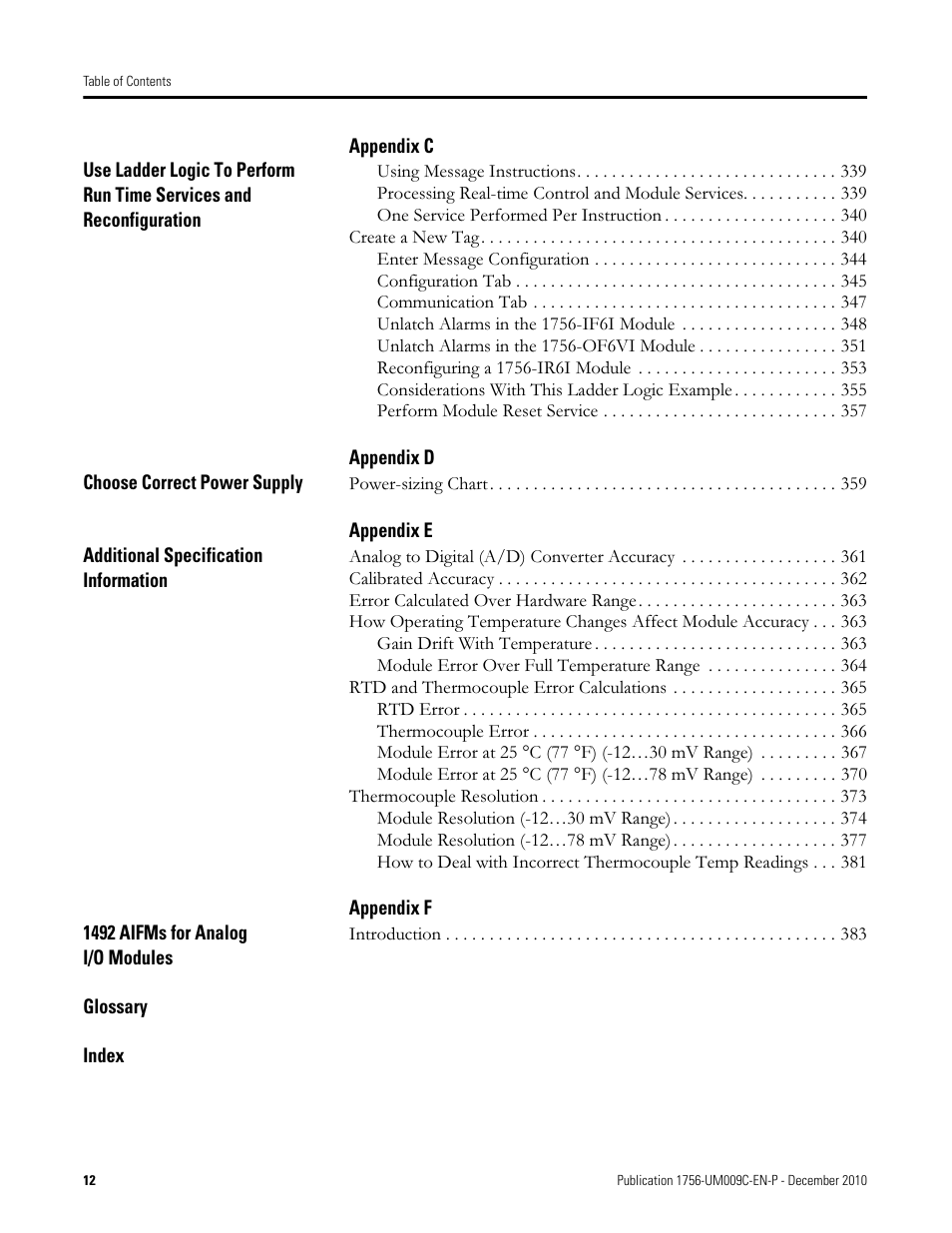 Rockwell Automation 1756-XXXX ControlLogix Analog I/O Modules User Manual | Page 12 / 401