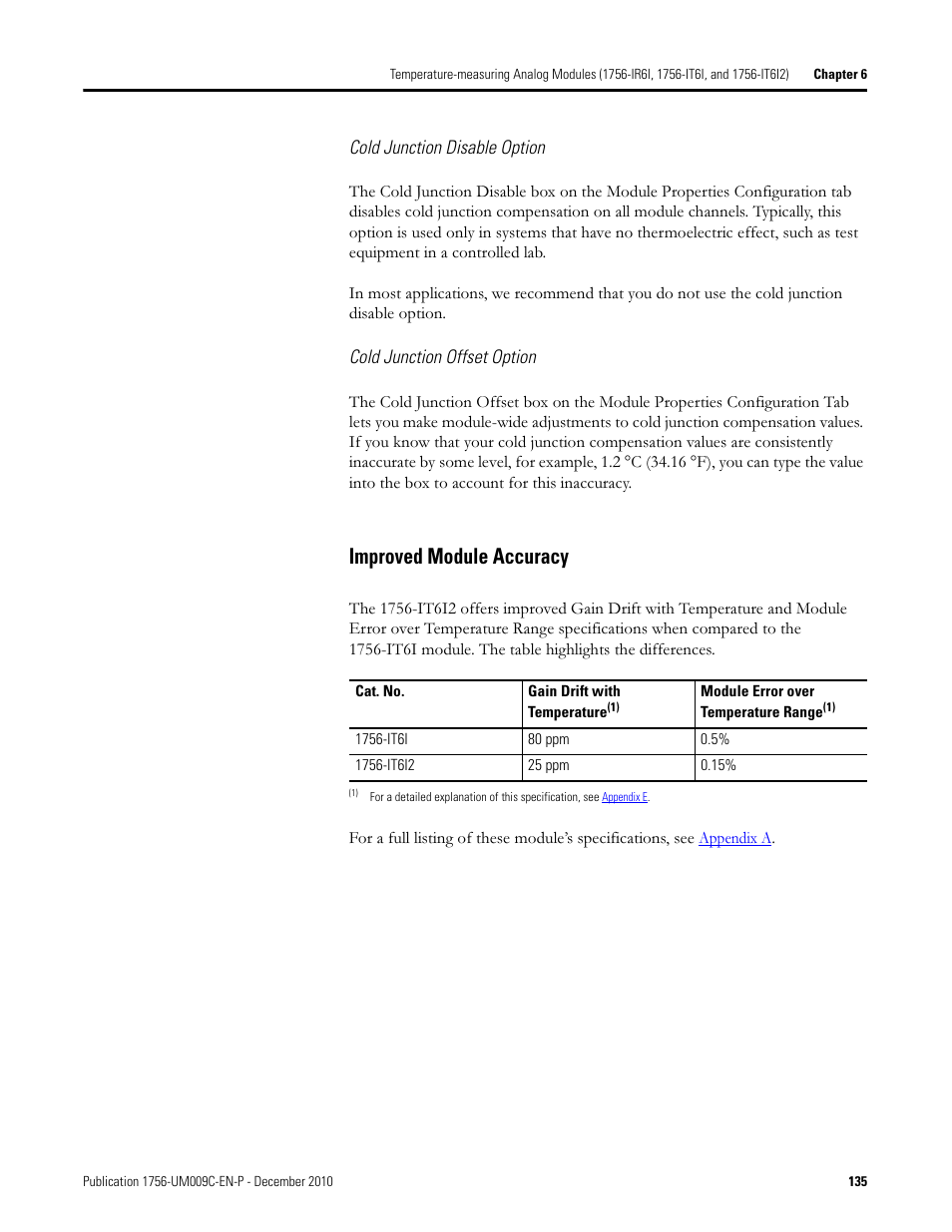 Improved module accuracy | Rockwell Automation 1756-XXXX ControlLogix Analog I/O Modules User Manual | Page 135 / 401