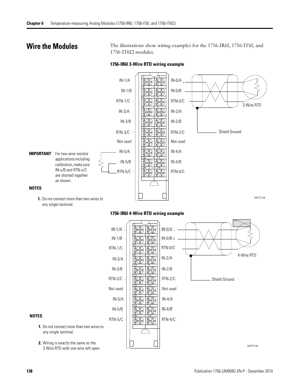 Wire the modules, For a | Rockwell Automation 1756-XXXX ControlLogix Analog I/O Modules User Manual | Page 138 / 401