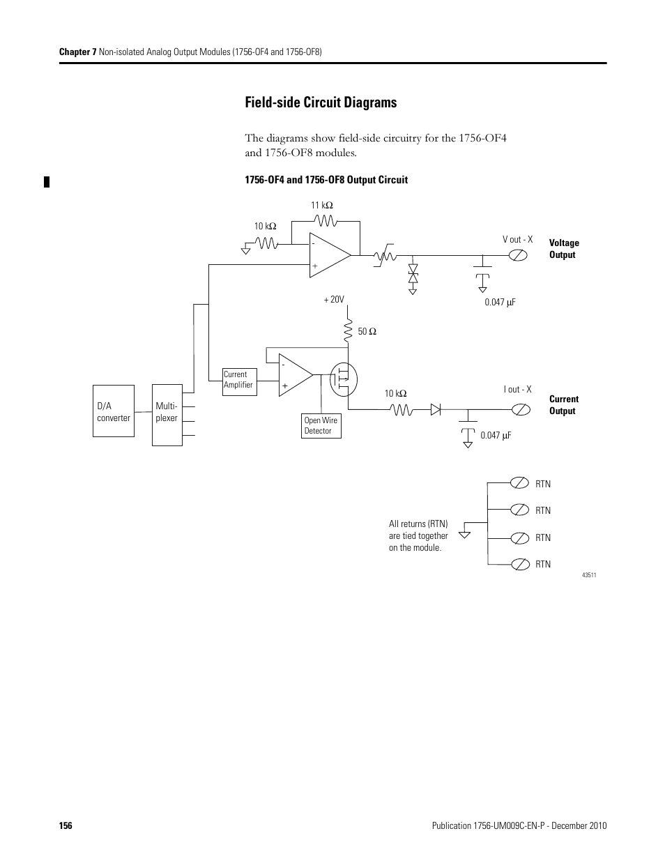 Field-side circuit diagrams | Rockwell Automation 1756-XXXX ControlLogix Analog I/O Modules User Manual | Page 156 / 401