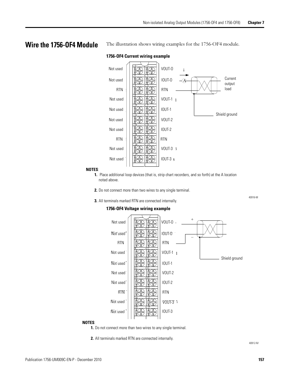 Wire the 1756-of4 module | Rockwell Automation 1756-XXXX ControlLogix Analog I/O Modules User Manual | Page 157 / 401