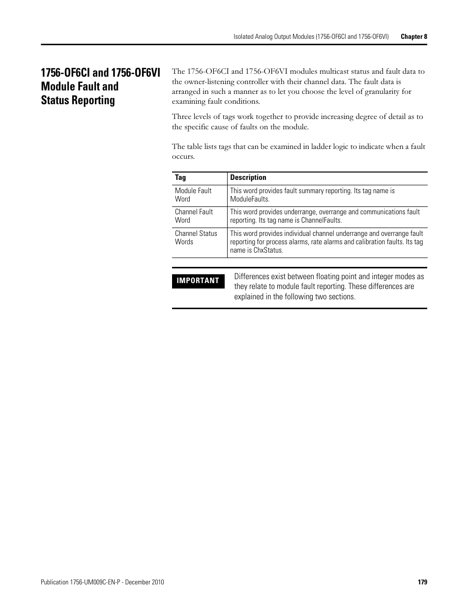 Rockwell Automation 1756-XXXX ControlLogix Analog I/O Modules User Manual | Page 179 / 401