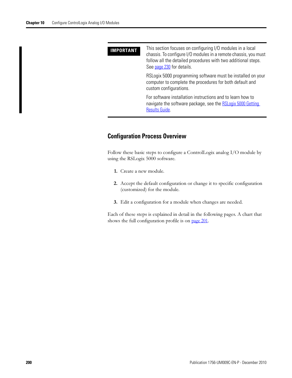 Configuration process overview | Rockwell Automation 1756-XXXX ControlLogix Analog I/O Modules User Manual | Page 200 / 401