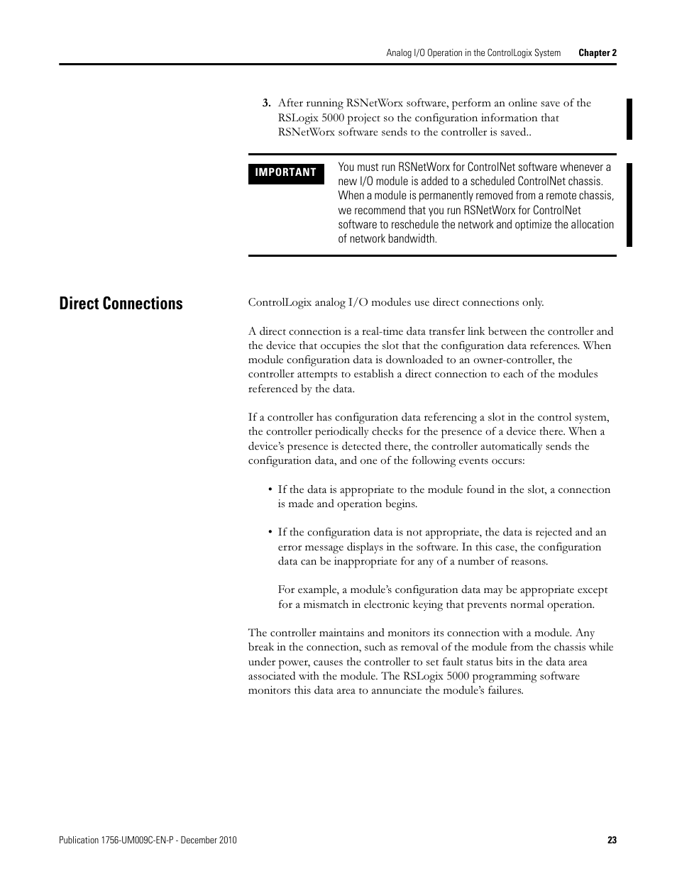 Direct connections | Rockwell Automation 1756-XXXX ControlLogix Analog I/O Modules User Manual | Page 23 / 401