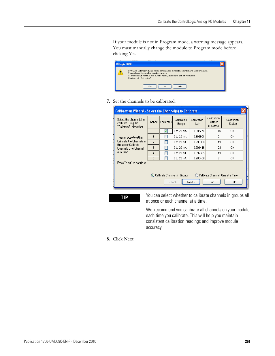 Rockwell Automation 1756-XXXX ControlLogix Analog I/O Modules User Manual | Page 261 / 401