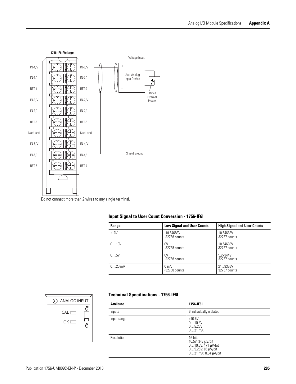 Rockwell Automation 1756-XXXX ControlLogix Analog I/O Modules User Manual | Page 285 / 401