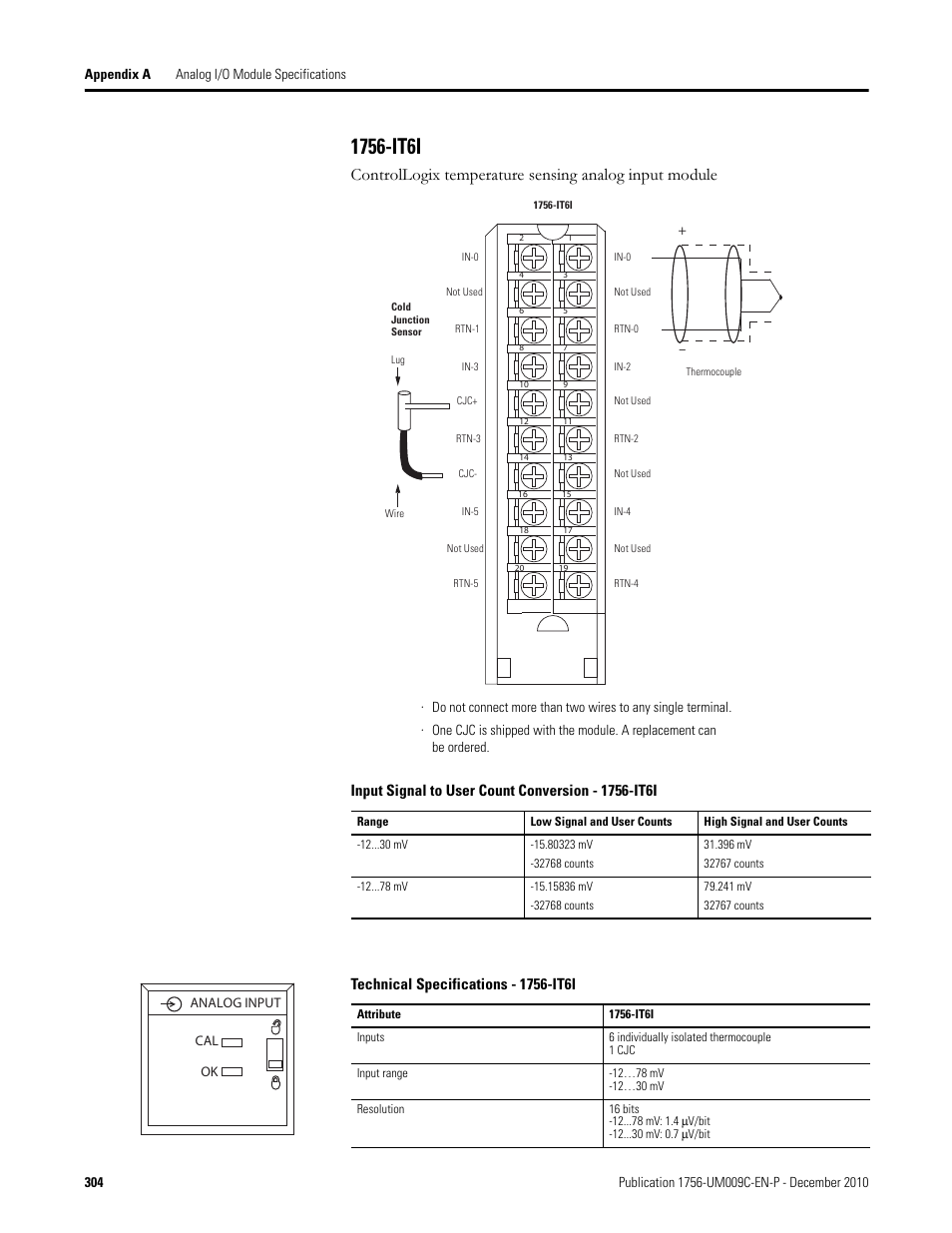 1756-it6i | Rockwell Automation 1756-XXXX ControlLogix Analog I/O Modules User Manual | Page 304 / 401