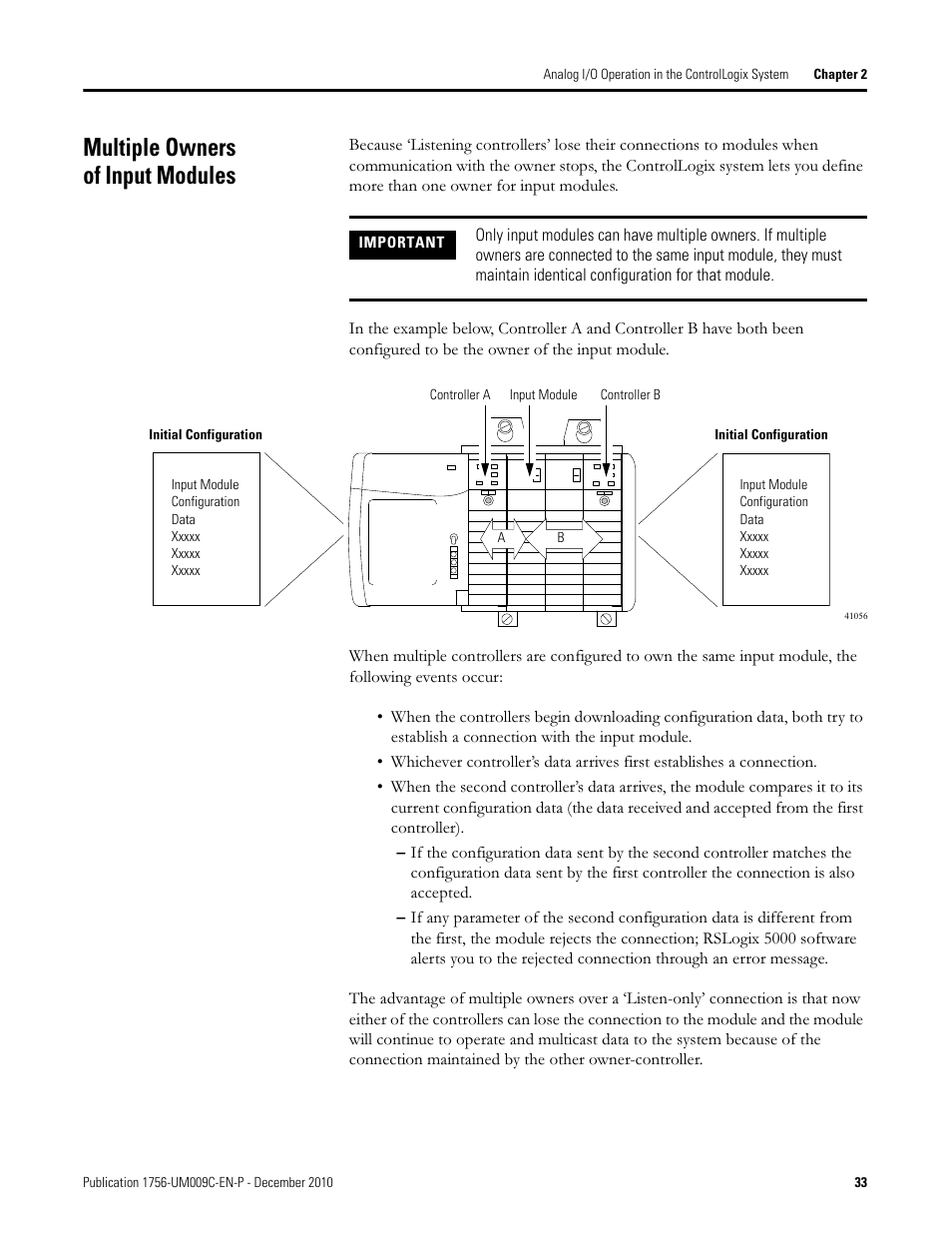 Multiple owners of input modules | Rockwell Automation 1756-XXXX ControlLogix Analog I/O Modules User Manual | Page 33 / 401