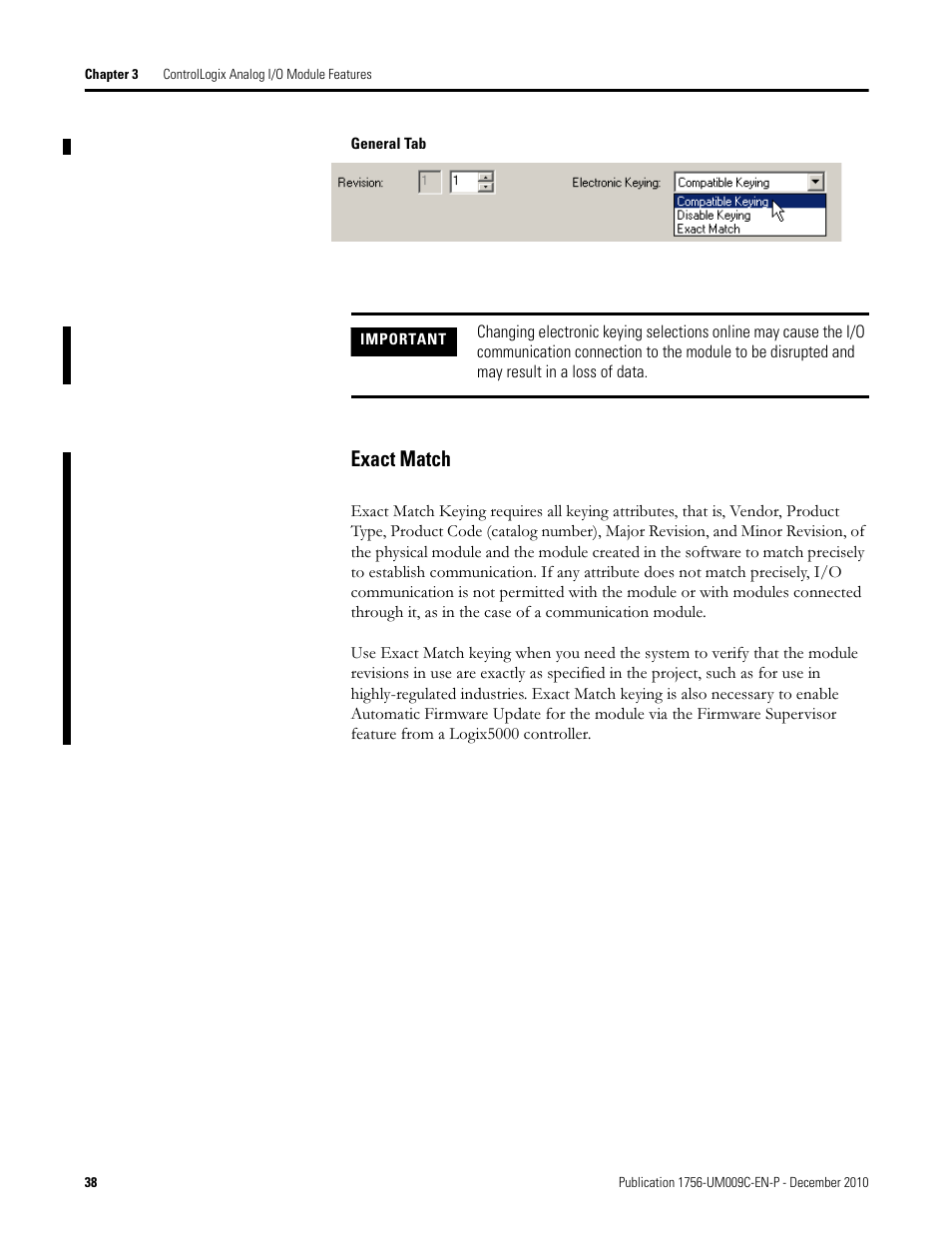 Exact match | Rockwell Automation 1756-XXXX ControlLogix Analog I/O Modules User Manual | Page 38 / 401