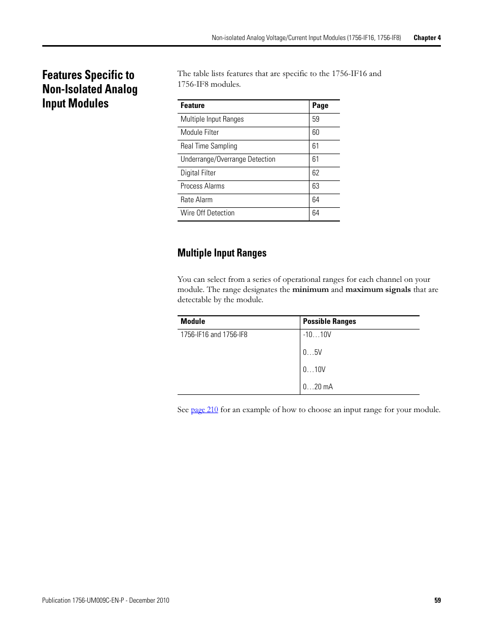 Multiple input ranges | Rockwell Automation 1756-XXXX ControlLogix Analog I/O Modules User Manual | Page 59 / 401