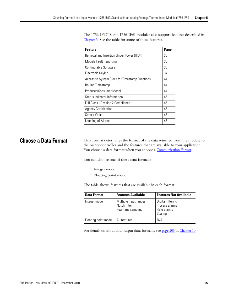 Choose a data format | Rockwell Automation 1756-XXXX ControlLogix Analog I/O Modules User Manual | Page 95 / 401