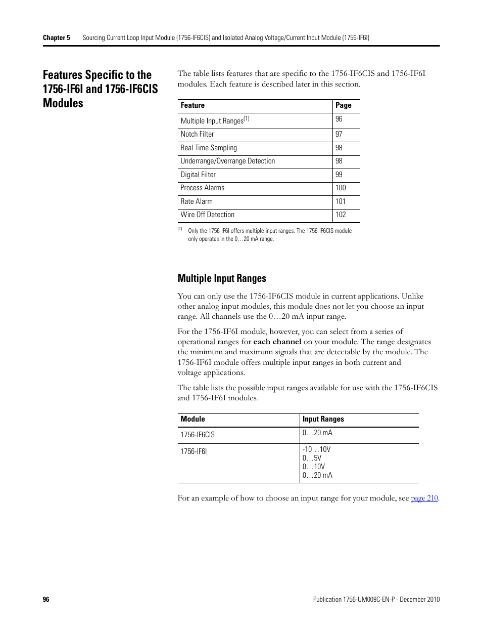 Multiple input ranges | Rockwell Automation 1756-XXXX ControlLogix Analog I/O Modules User Manual | Page 96 / 401
