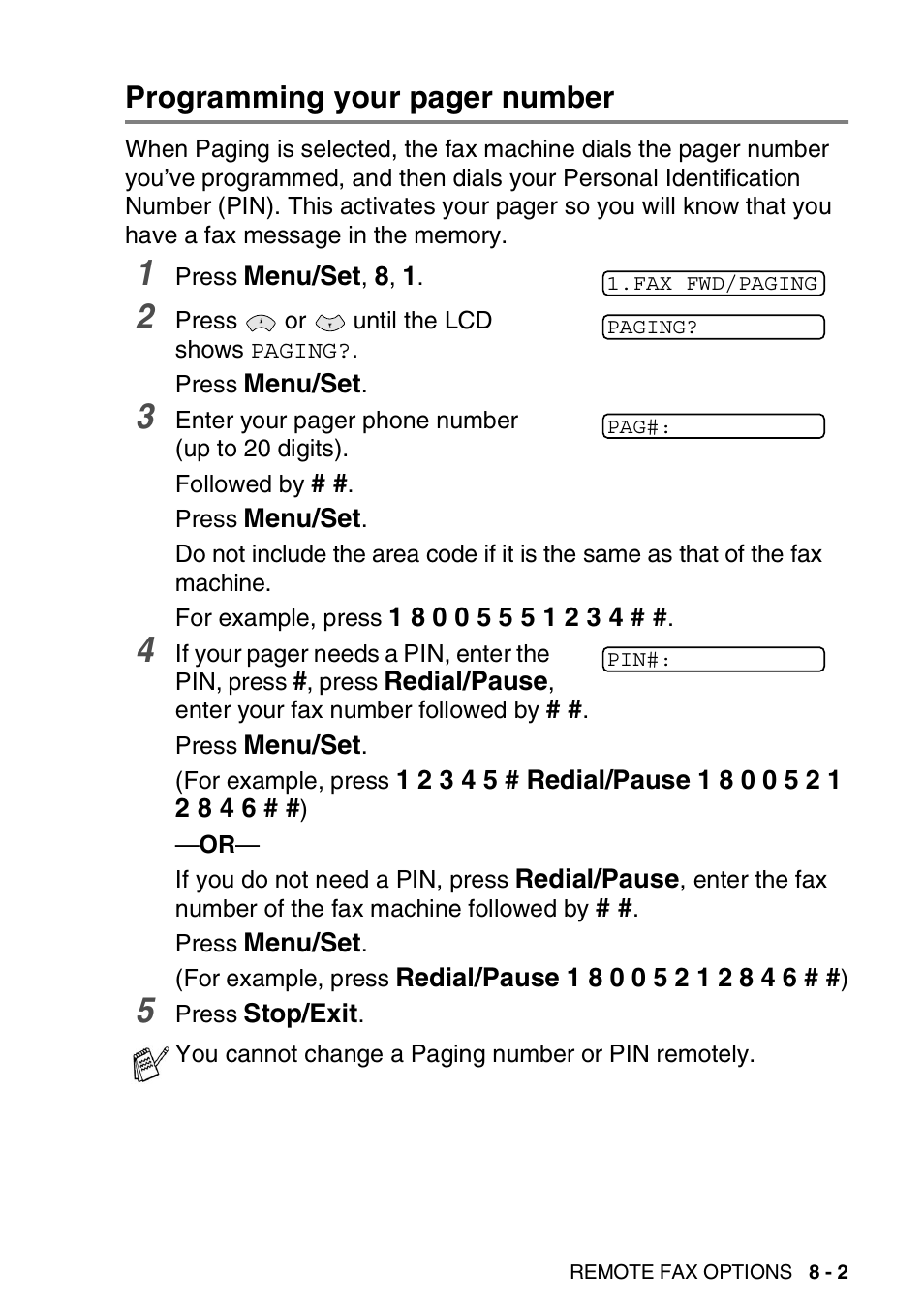 Programming your pager number | Brother FAX-565 User Manual | Page 101 / 148