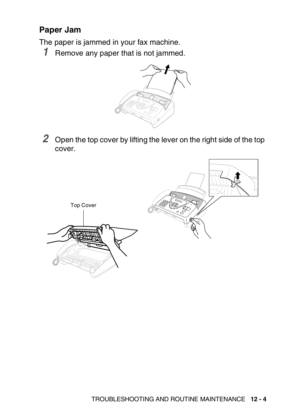 Paper jam, Paper jam -4 | Brother FAX-565 User Manual | Page 123 / 148