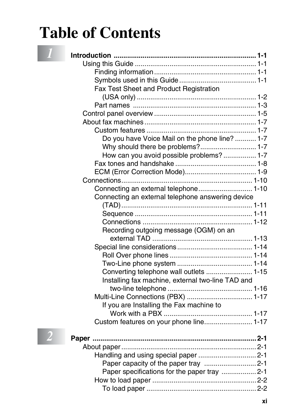 Brother FAX-565 User Manual | Page 13 / 148