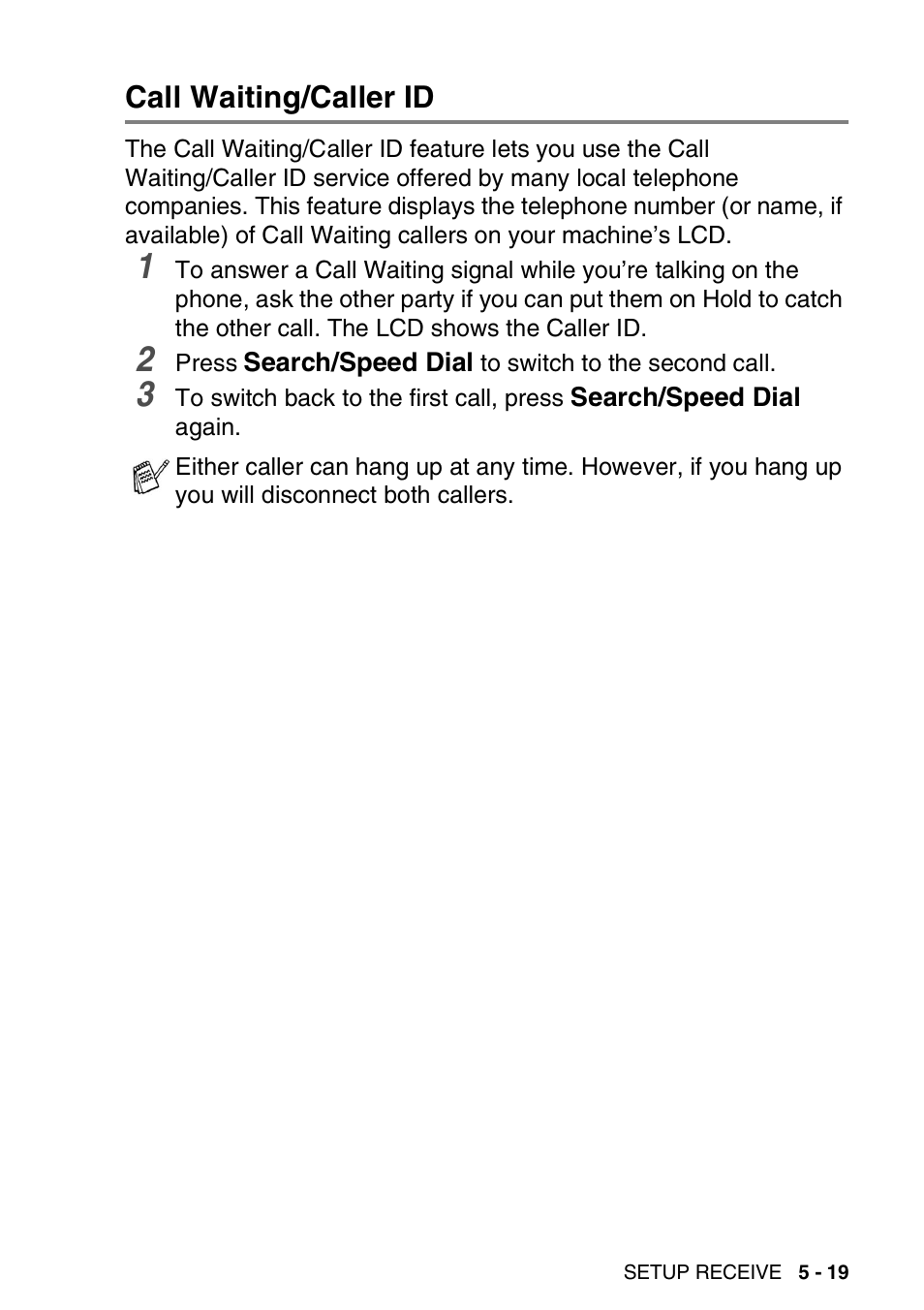 Call waiting/caller id | Brother FAX-565 User Manual | Page 71 / 148