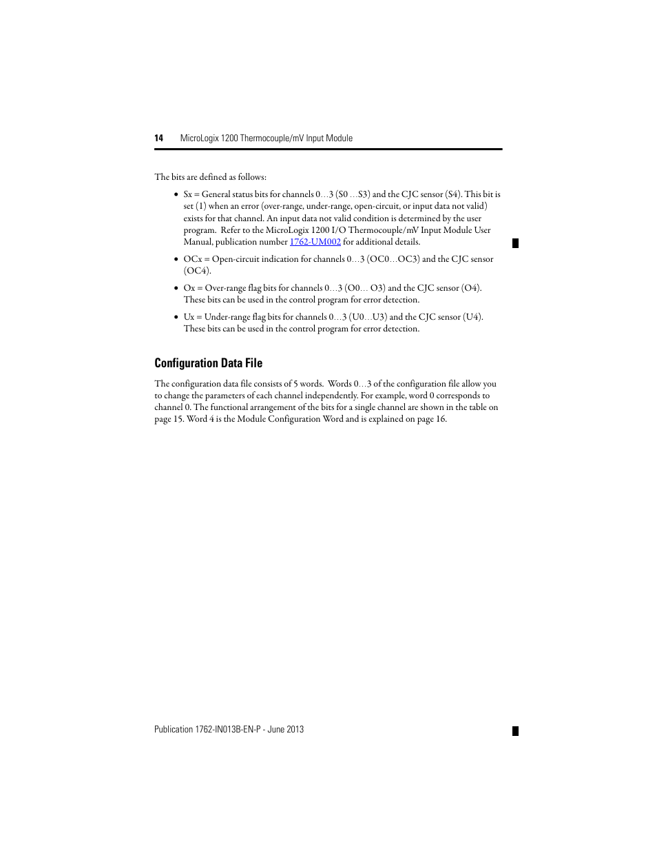 Configuration data file | Rockwell Automation 1762-IT4 Thermocouple/mV Input Module User Manual | Page 14 / 24