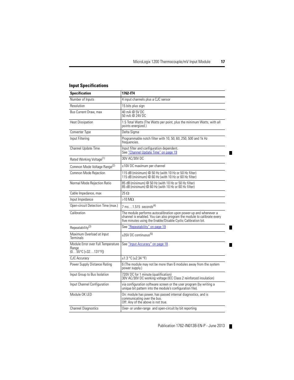 Rockwell Automation 1762-IT4 Thermocouple/mV Input Module User Manual | Page 17 / 24