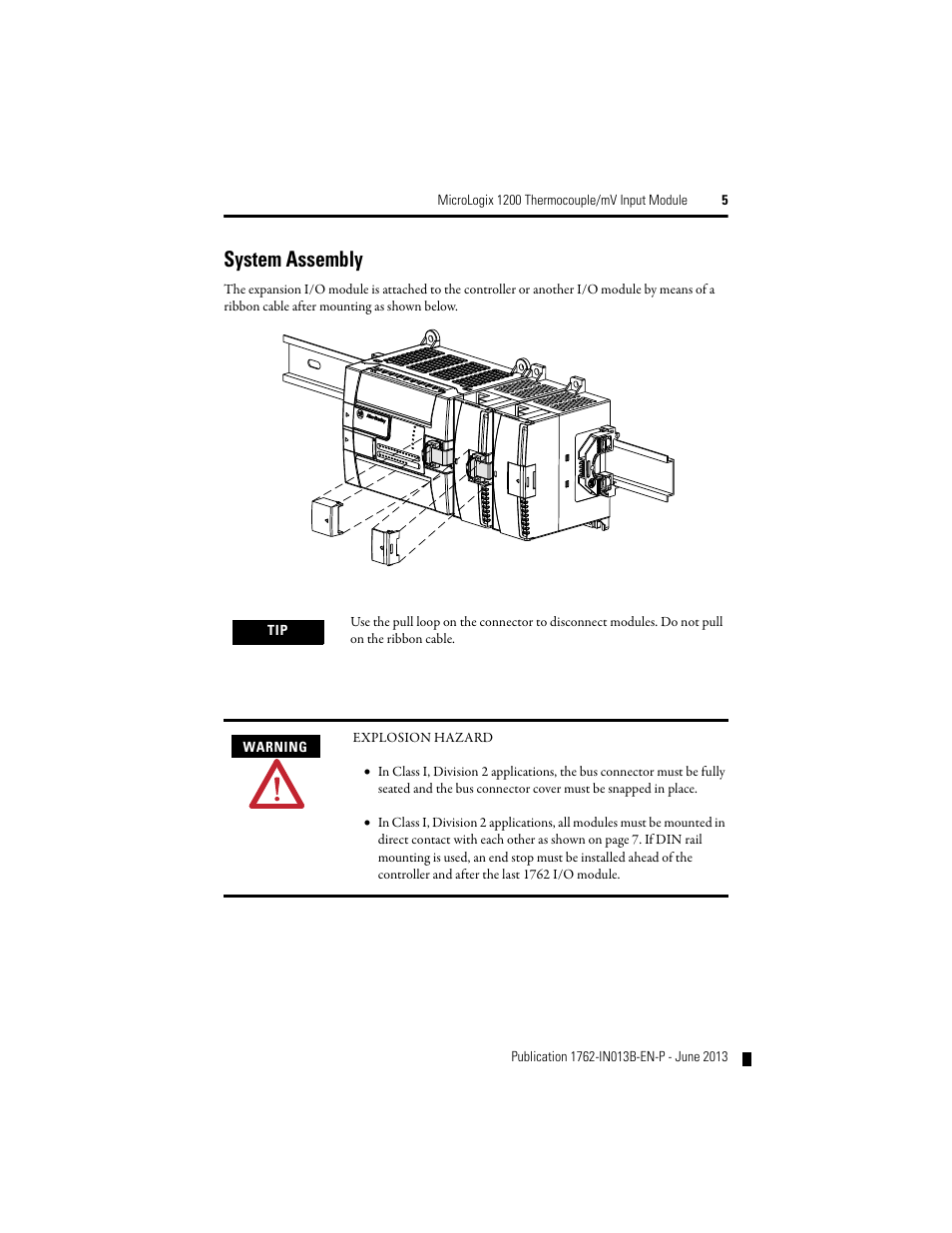 System assembly | Rockwell Automation 1762-IT4 Thermocouple/mV Input Module User Manual | Page 5 / 24