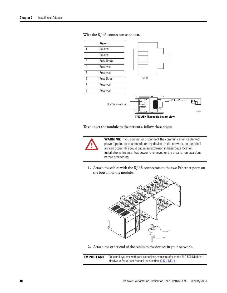 Rockwell Automation 1747-AENTR SLC 500 EtherNet/IP Adapter User Manual User Manual | Page 16 / 84