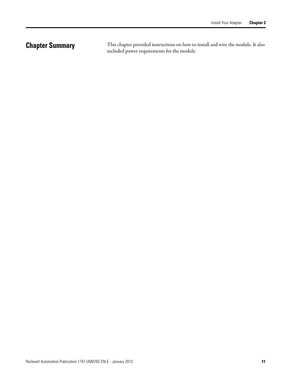 Chapter summary | Rockwell Automation 1747-AENTR SLC 500 EtherNet/IP Adapter User Manual User Manual | Page 17 / 84