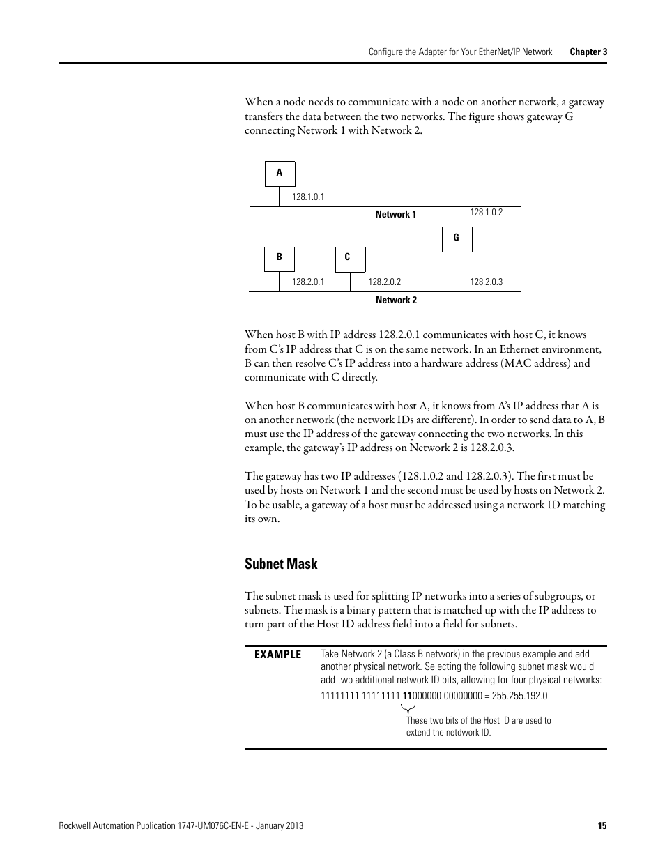 Subnet mask | Rockwell Automation 1747-AENTR SLC 500 EtherNet/IP Adapter User Manual User Manual | Page 21 / 84