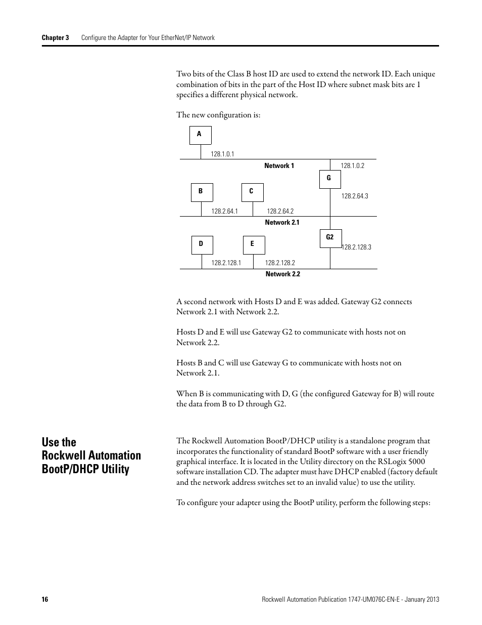 Use the rockwell automation bootp/dhcp utility | Rockwell Automation 1747-AENTR SLC 500 EtherNet/IP Adapter User Manual User Manual | Page 22 / 84