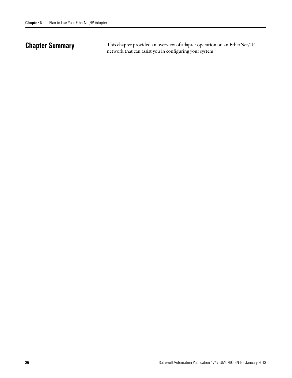 Chapter summary | Rockwell Automation 1747-AENTR SLC 500 EtherNet/IP Adapter User Manual User Manual | Page 32 / 84