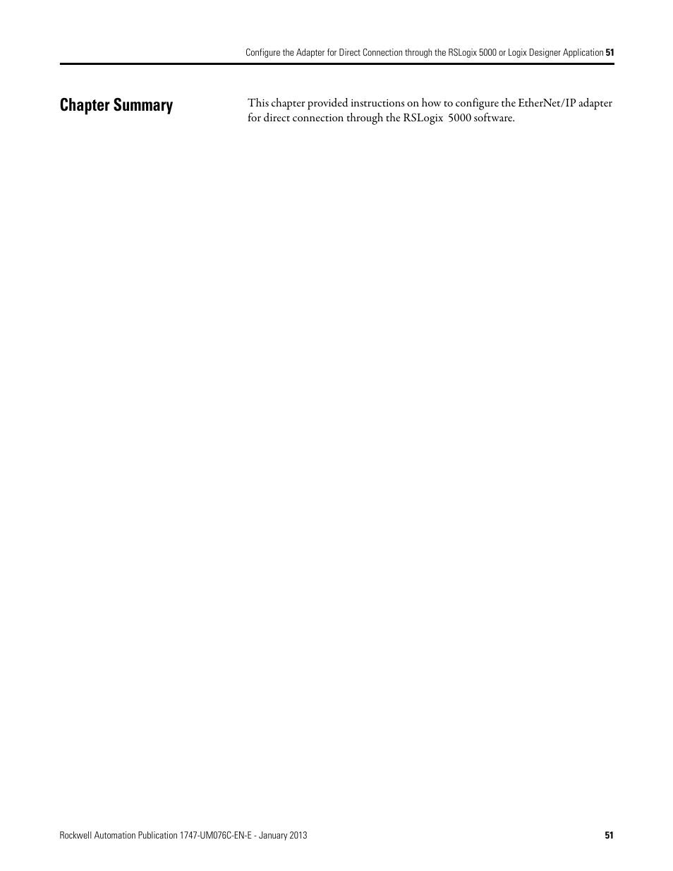 Chapter summary | Rockwell Automation 1747-AENTR SLC 500 EtherNet/IP Adapter User Manual User Manual | Page 57 / 84