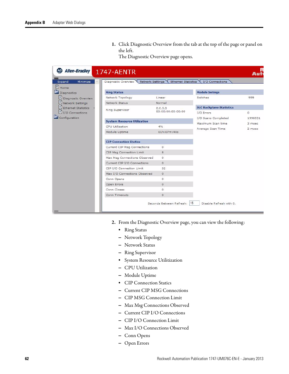 Rockwell Automation 1747-AENTR SLC 500 EtherNet/IP Adapter User Manual User Manual | Page 68 / 84