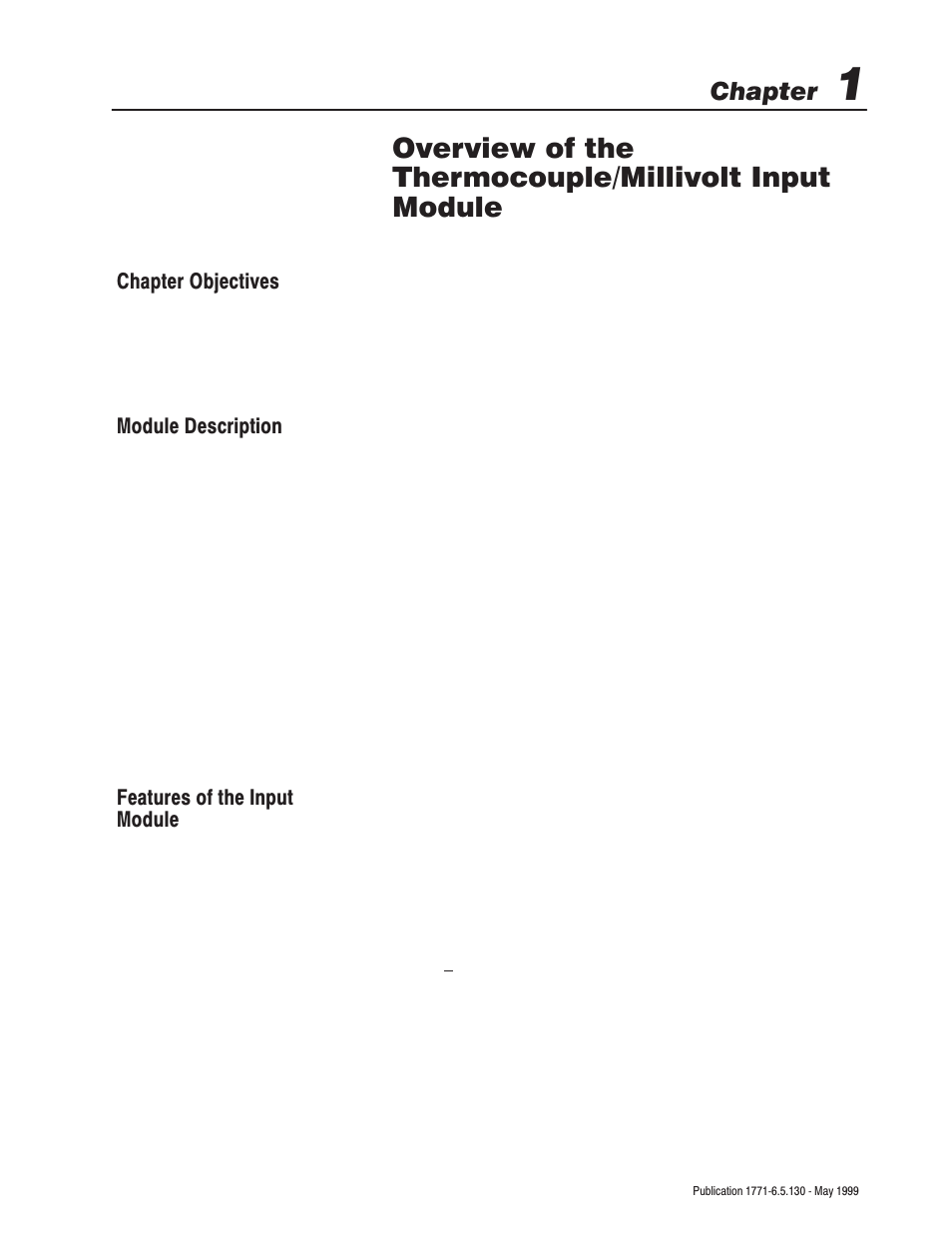 Chapter | Rockwell Automation 1771-IXE/D Thermocouple/Millivolt Input Module User Manual User Manual | Page 11 / 85