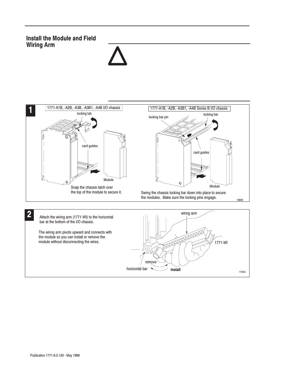 Install the module and field wiring arm | Rockwell Automation 1771-IXE/D Thermocouple/Millivolt Input Module User Manual User Manual | Page 18 / 85