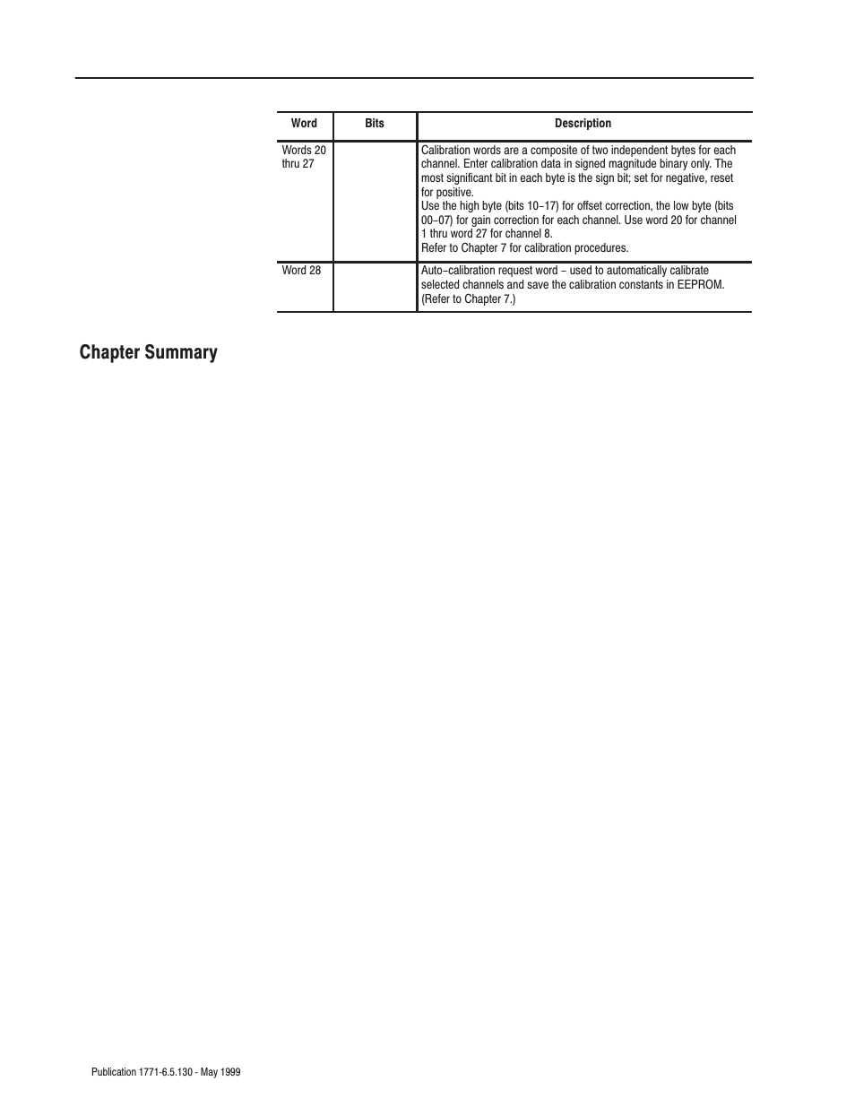 Chapter summary | Rockwell Automation 1771-IXE/D Thermocouple/Millivolt Input Module User Manual User Manual | Page 36 / 85